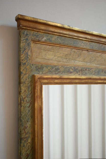Marble trompe l'oeil mirror, 1940s.