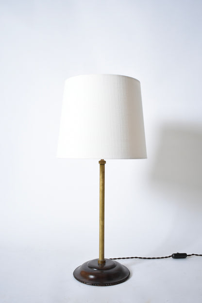 Brass and wood viennese secession lamp, 1910s.