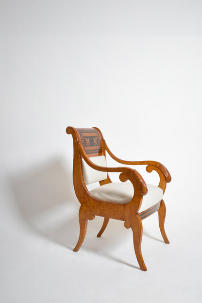 Pair of etruscan armchairs, XIXth c.