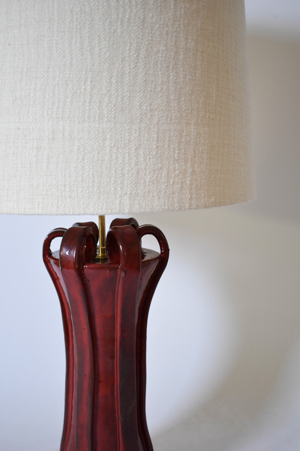 "Kasaï" Henry red ceramic lamp 40cm, Barracuda Edition.