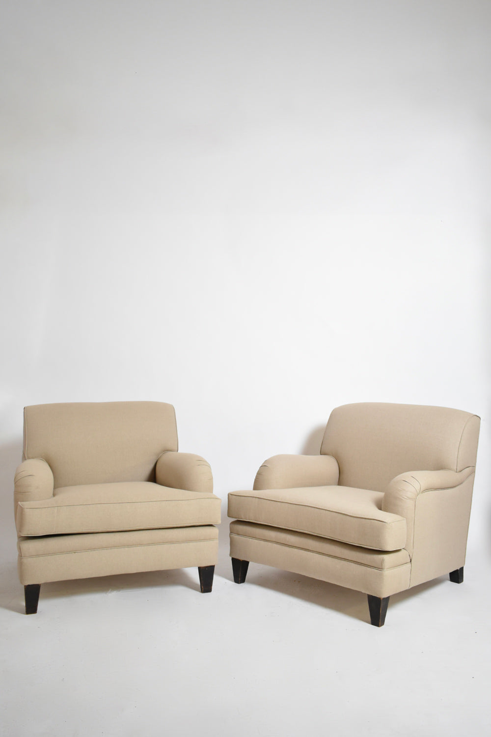 Pair of Jean-Michel Frank style armchairs, 1960s.