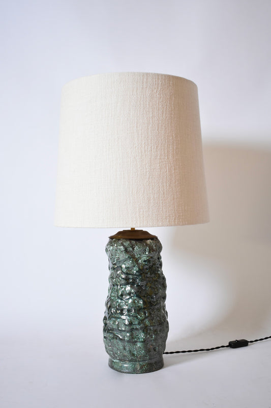 Organic shape green ceramic lamp Helder, 2025.
