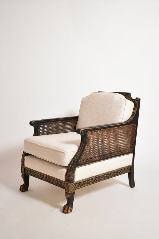 Chinese style lion paw feet armchair, XIXth c.