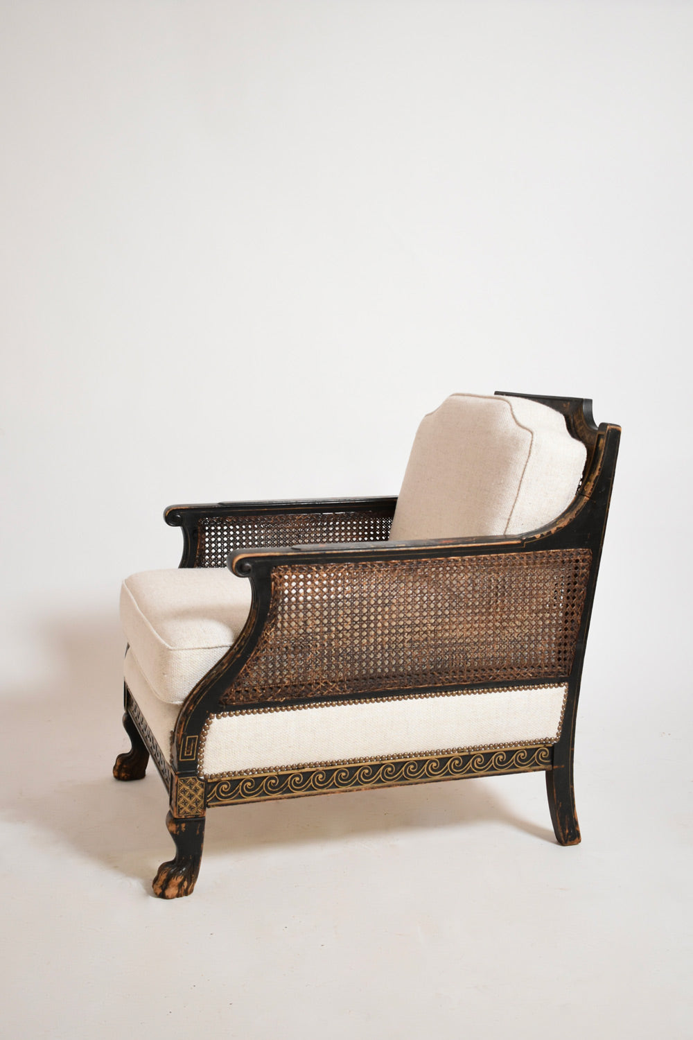 Chinese style lion paw feet armchair, XIXth c.