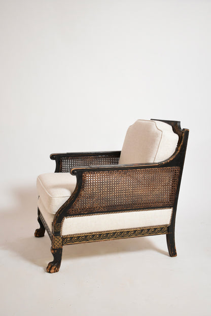 Chinese style lion paw feet armchair, XIXth c.