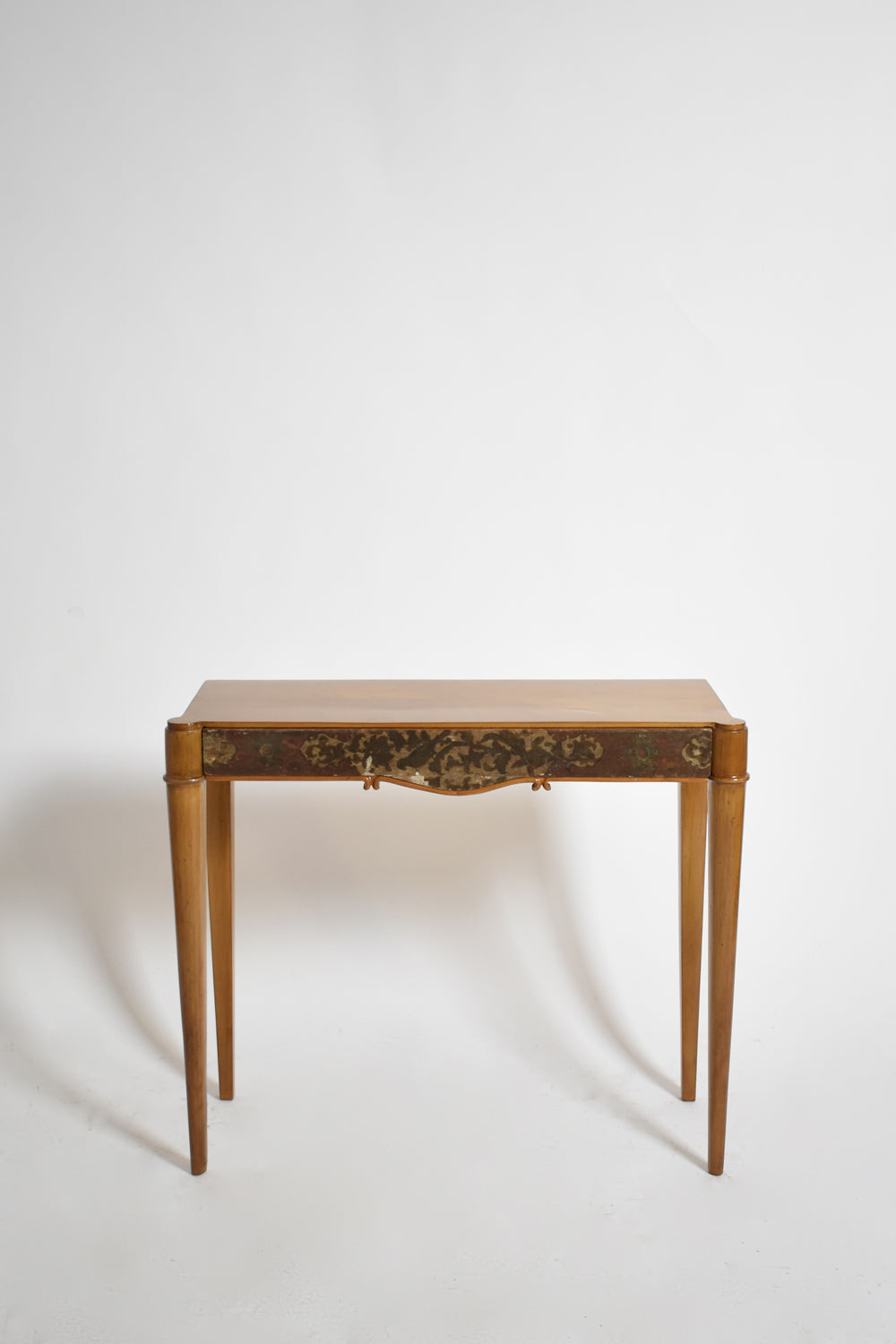 Natural wood and lacquered console, 1940s.