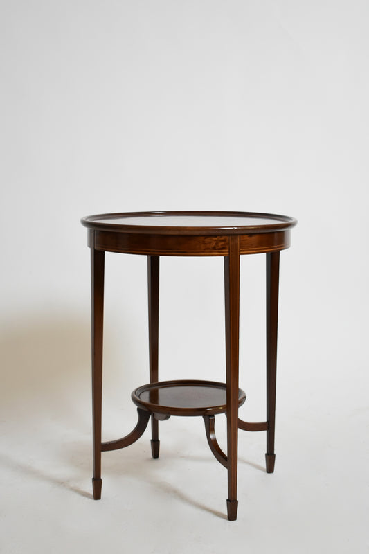 Shell marquetry round side table, XIXth c.