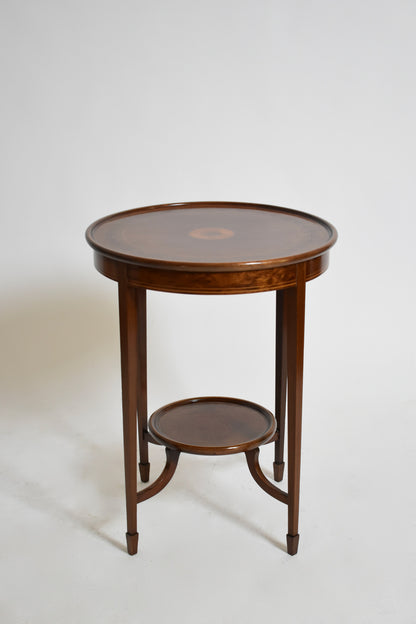 Shell marquetry round side table, XIXth c.