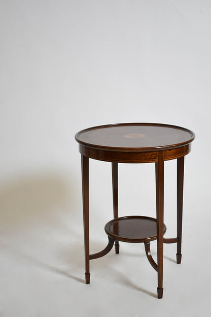 Shell marquetry round side table, XIXth c.