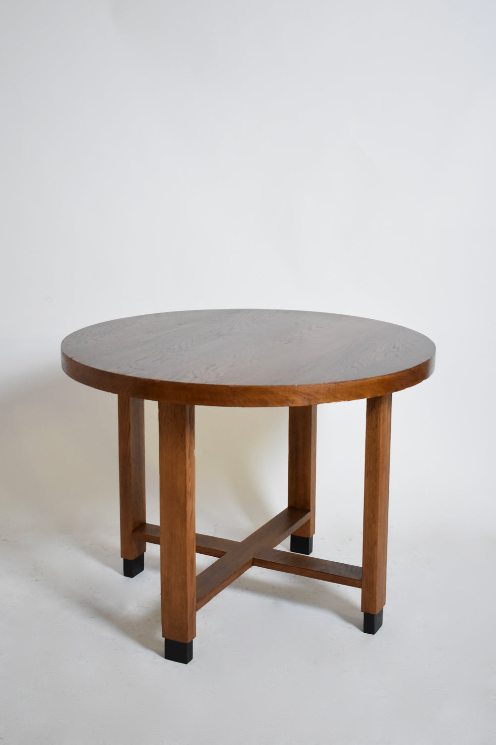 Amsterdam school round pedestal table, 1930s.