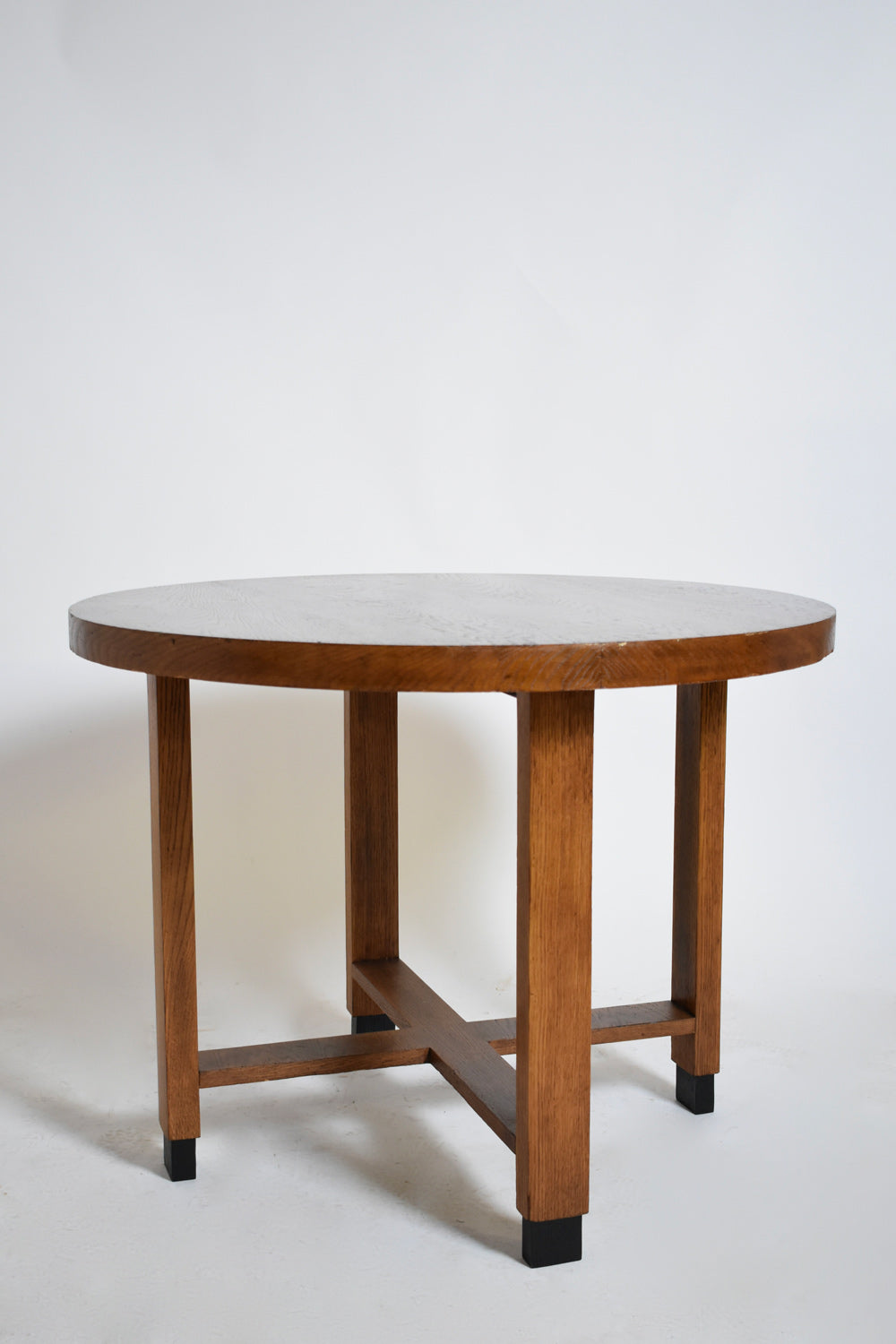 Amsterdam school round pedestal table, 1930s.