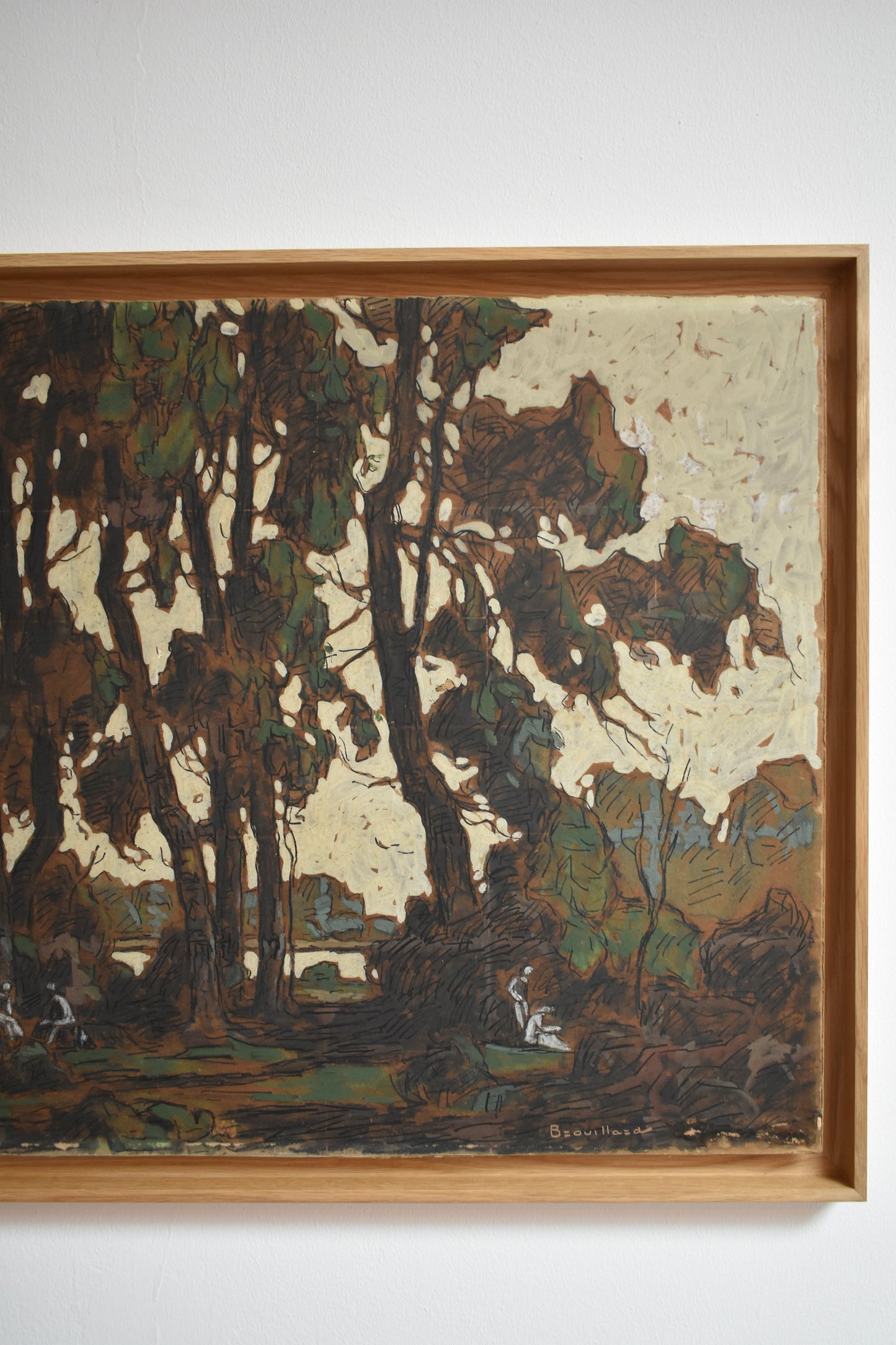 Lively forest landscape oil on panel, 1920s.