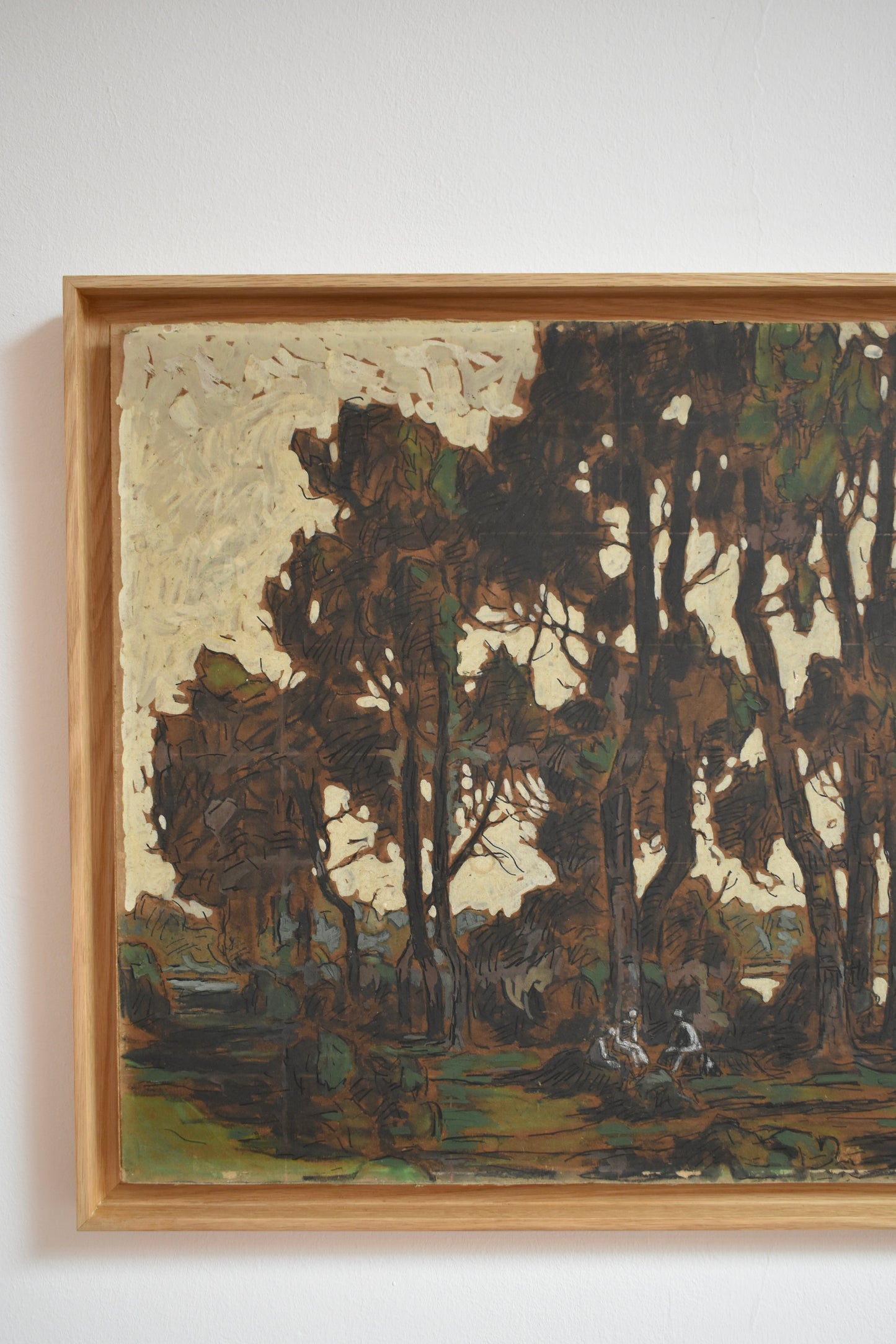 Lively forest landscape oil on panel, 1920s.