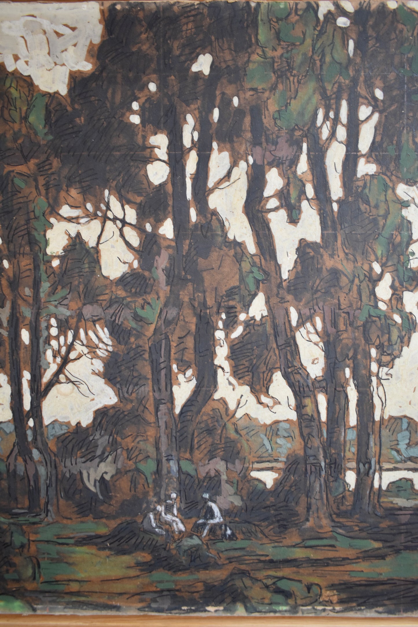 Lively forest landscape oil on panel, 1920s.