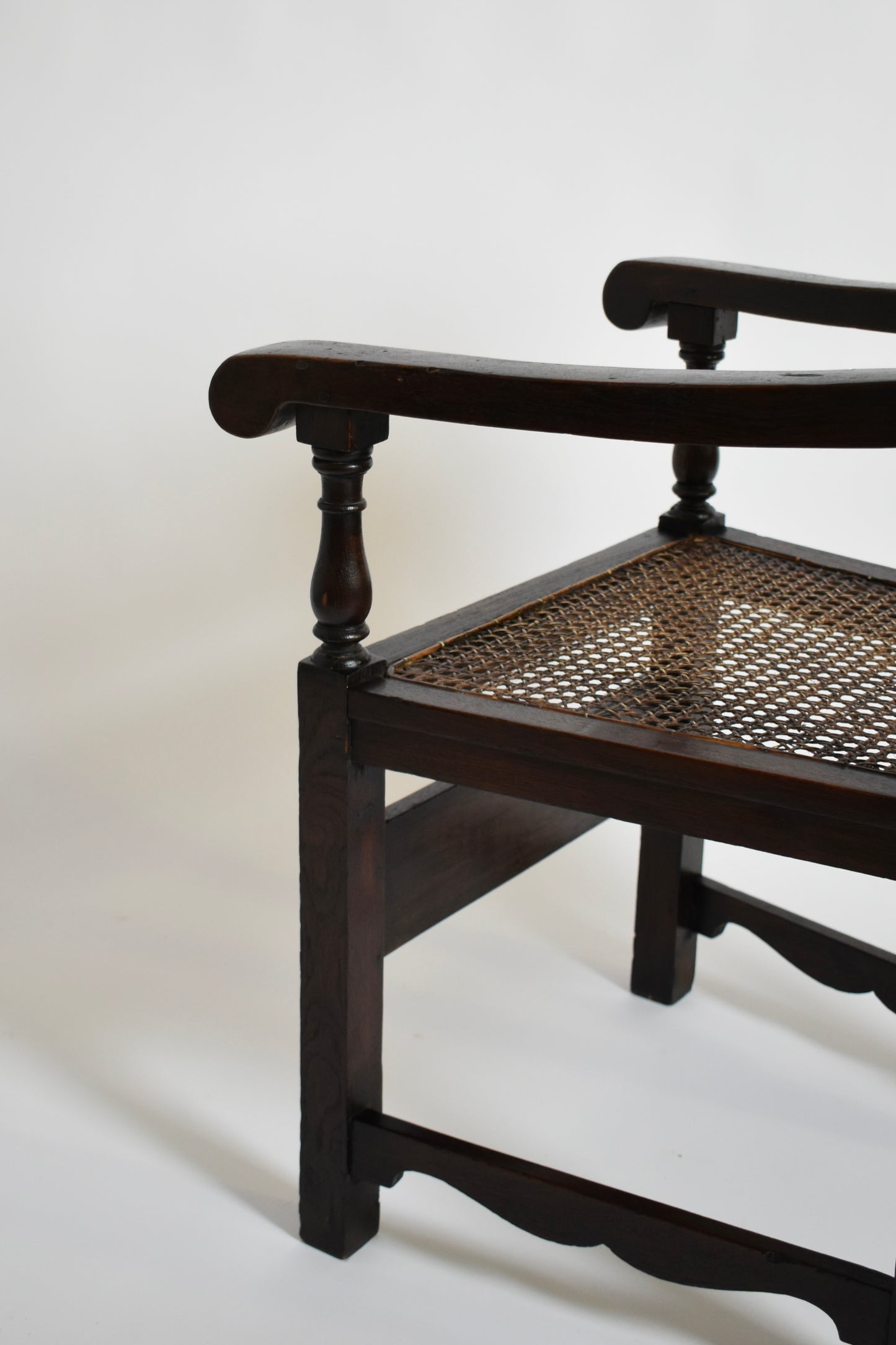 Pair of turned wood and cane armchairs, 1910s.