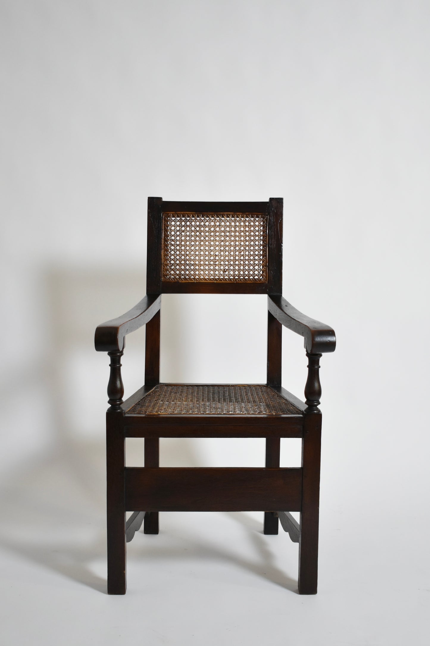 Pair of turned wood and cane armchairs, 1910s.