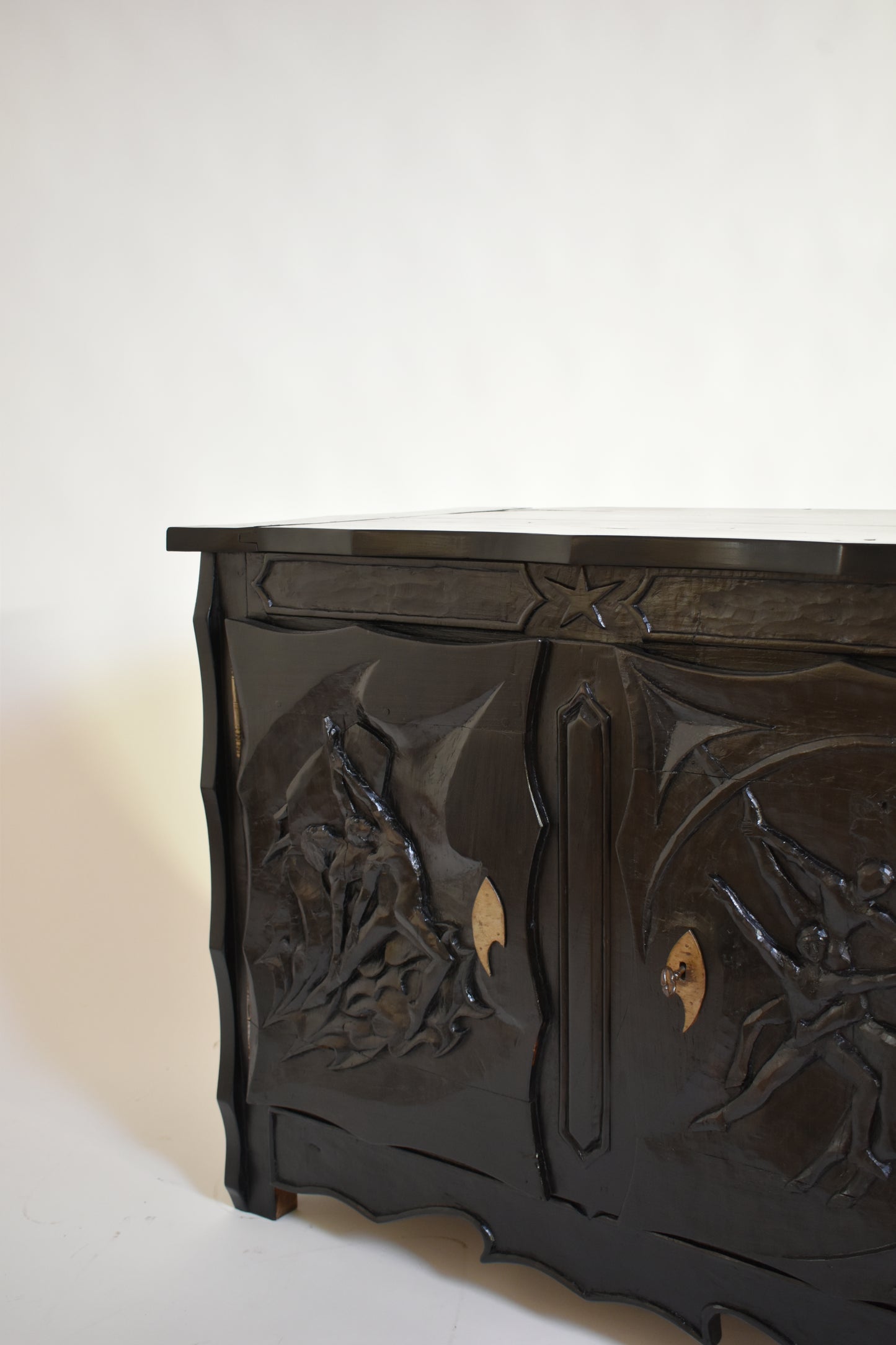 Johnny Ludécher brutalist dancers cabinet, 1950s