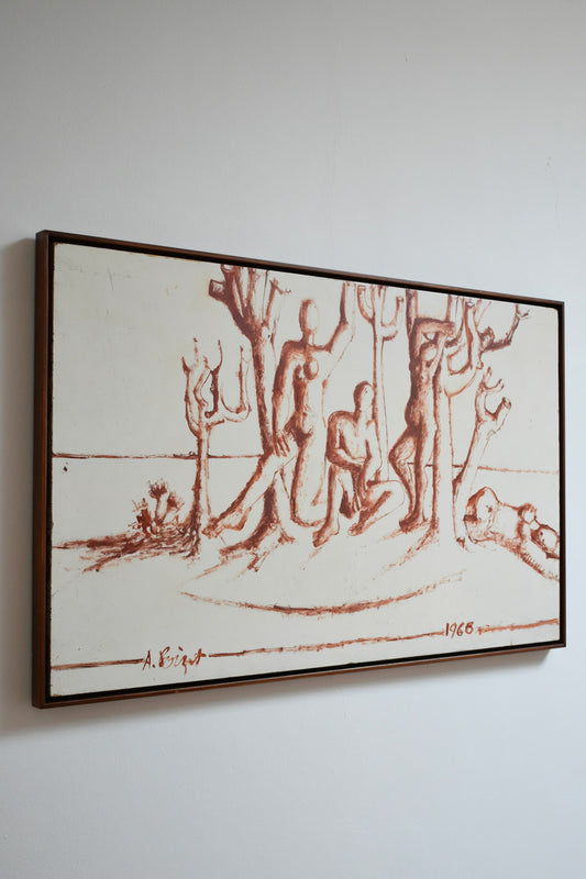 Lively landscapes with nude figures, 1960s.