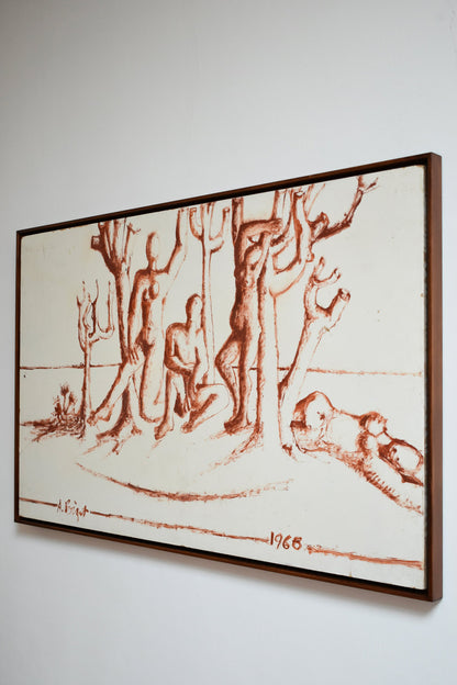 Lively landscapes with nude figures, 1960s.