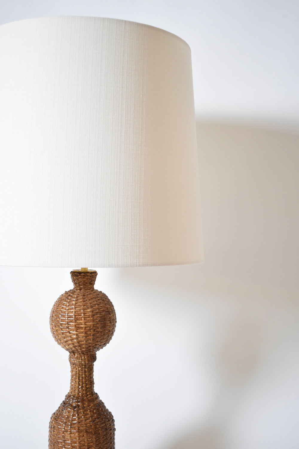 Rattan skin baluster table lamp, 1970s.