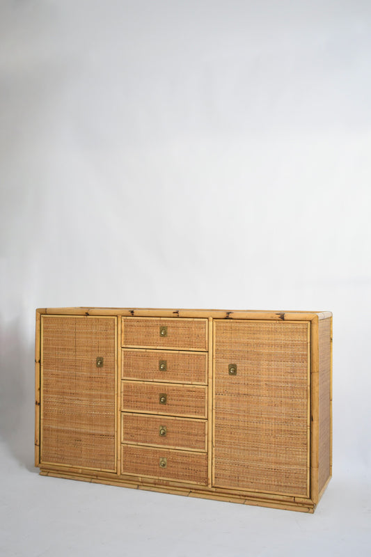 Rattan sideboard, 1960s.