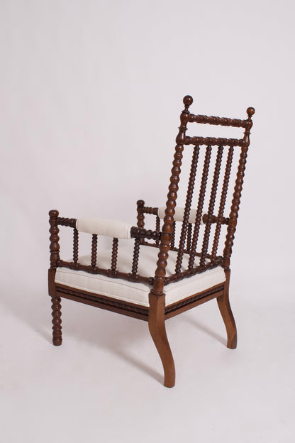 Pair of bobbin armchairs, 19th c.