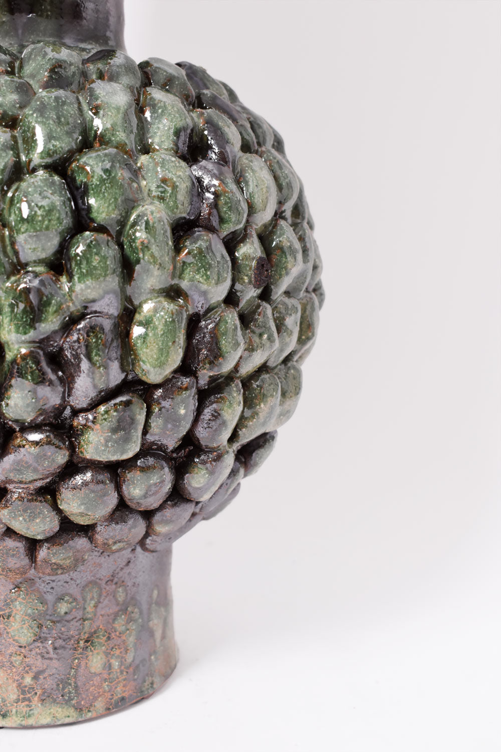 "Melides" 30cm green & black ceramic lamp. Barracuda Edition.