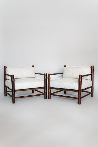 Pair of faux bamboo armchairs, 1960s.