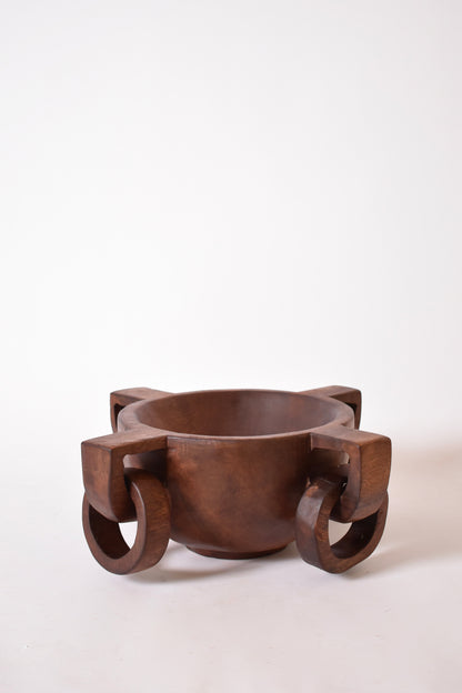 African work large bowl with handles, 1970s.