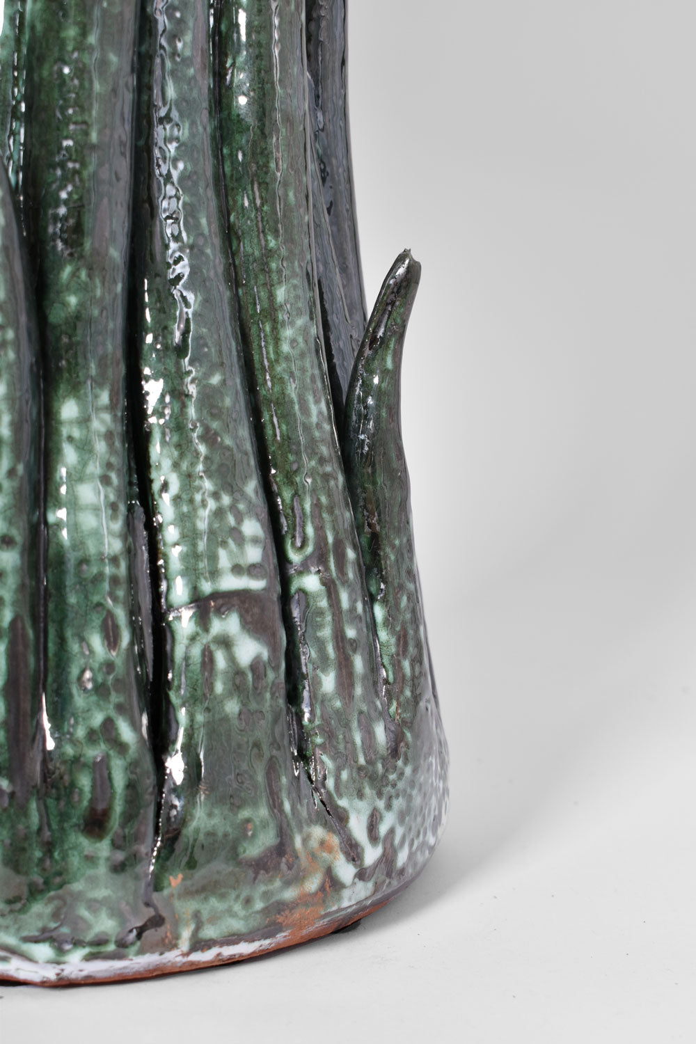 "Pico" 42cm green ceramic lamp, Barracuda edition.