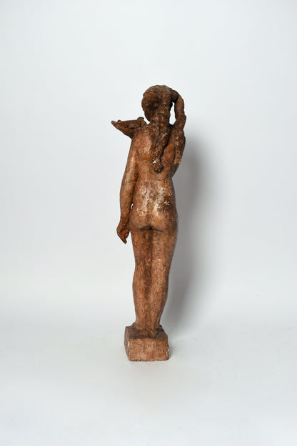 Patinated plaster woman sculpture, 1940s.