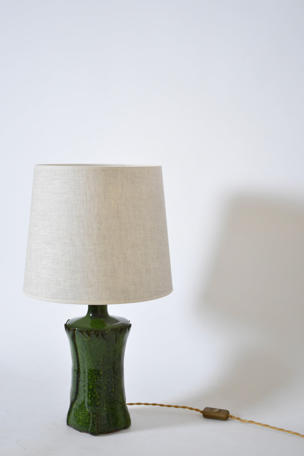 "Kasaï" Nilo green ceramic lamp 32cm, Barracuda Edition