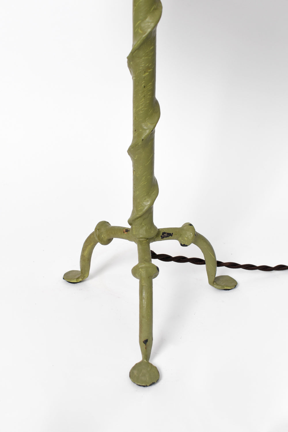 Tripod green iron painted lamp, 1960s