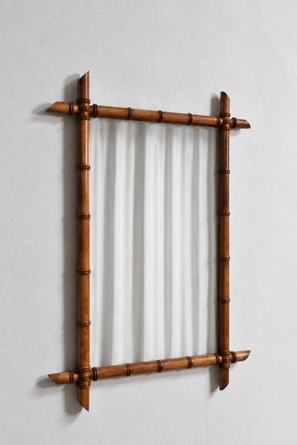 Pair of wooden faux bamboo mirrors, 1920s.