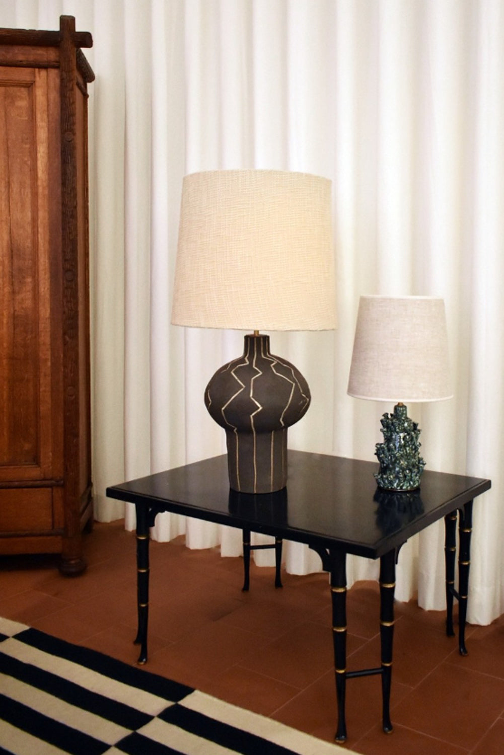 "Belize" 25cm green marbled lamp, Barracuda Edition.