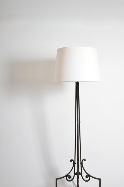 Neoclassical wrought iron floor lamp, 1960s.