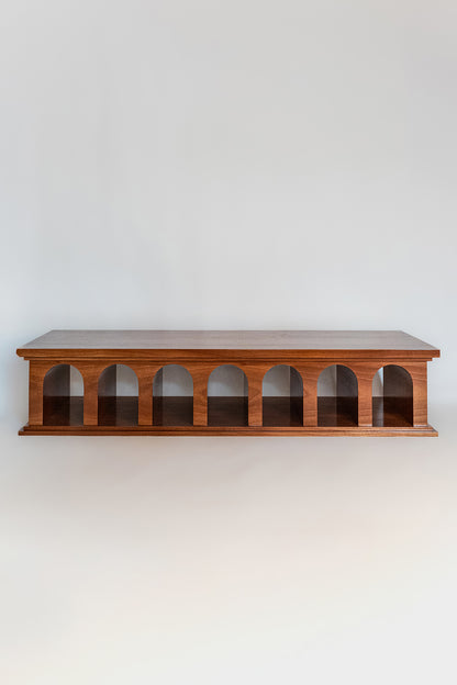"Athens" mahogany rectangular coffee table, Barracuda Edition.