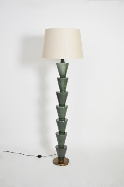 “Nizwa” green ceramic floor lamp, Barracuda Edition.