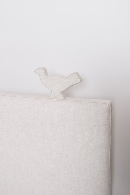 "Brejos" ivory linen headboard, Barracuda Edition.
