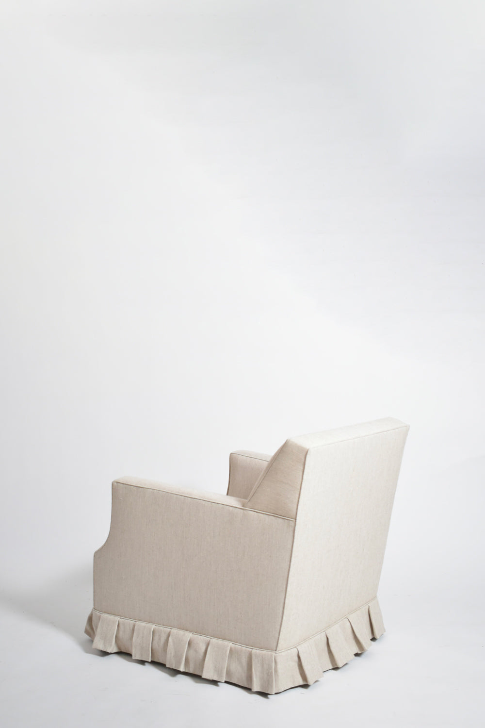 Pair of off white textured fabric fringe armchairs, 1960s.