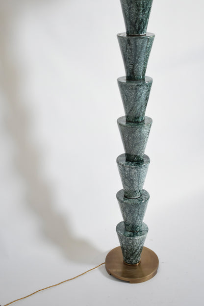 “Nizwa” green craquelé cerfloor lamp, Barracuda Edition.