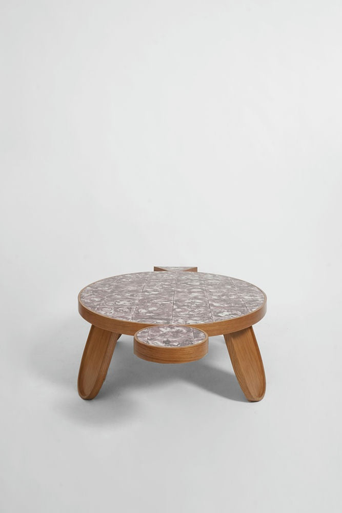 "Galapagos" 140cm oak and tiles table, Barracuda Edition.