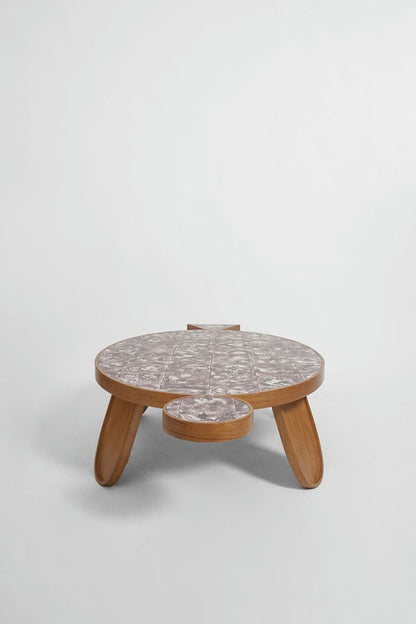 "Galapagos" 140cm oak and tiles table, Barracuda Edition.