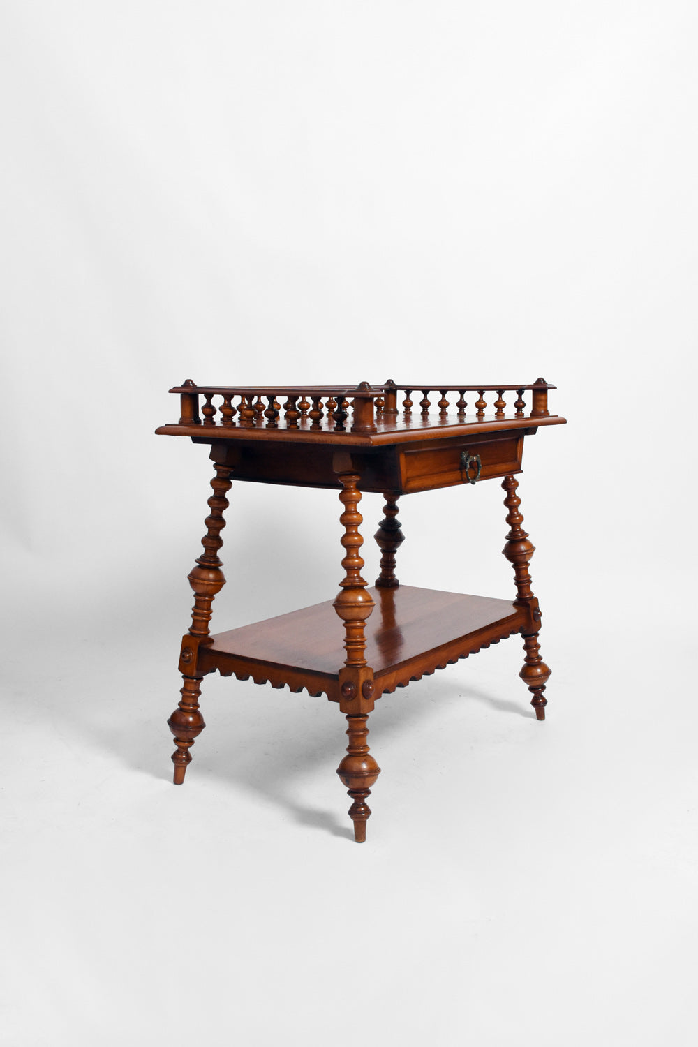 Turned wood english console, 19th c.