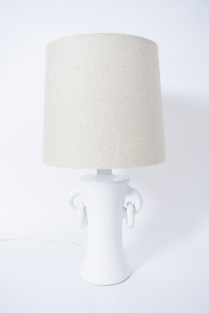 "Kasaï" Handles white ceramic lamp 32cm, Barracuda Edition.