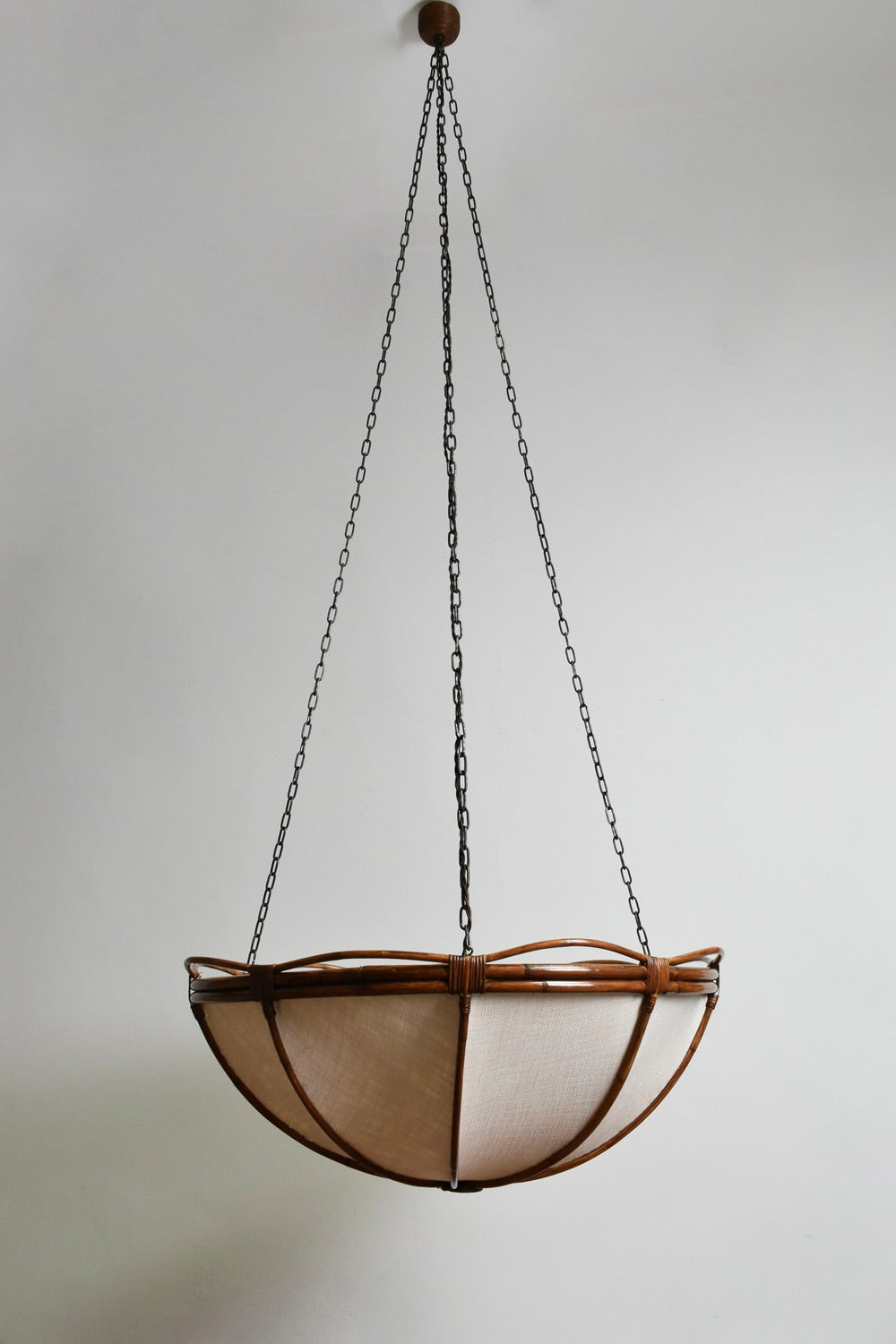 "Caprarola" 90cm rattan and fabric pendant lamp