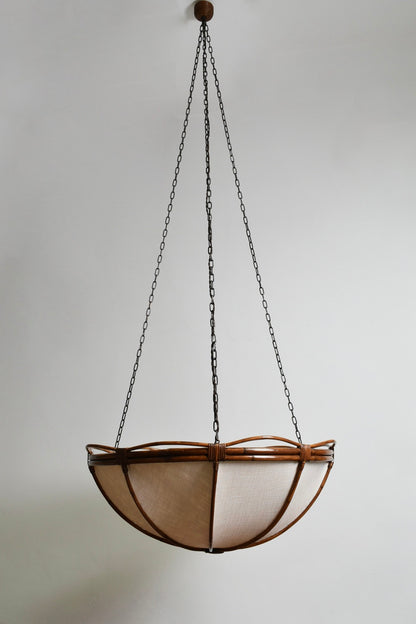 "Caprarola" 90cm rattan and fabric pendant lamp