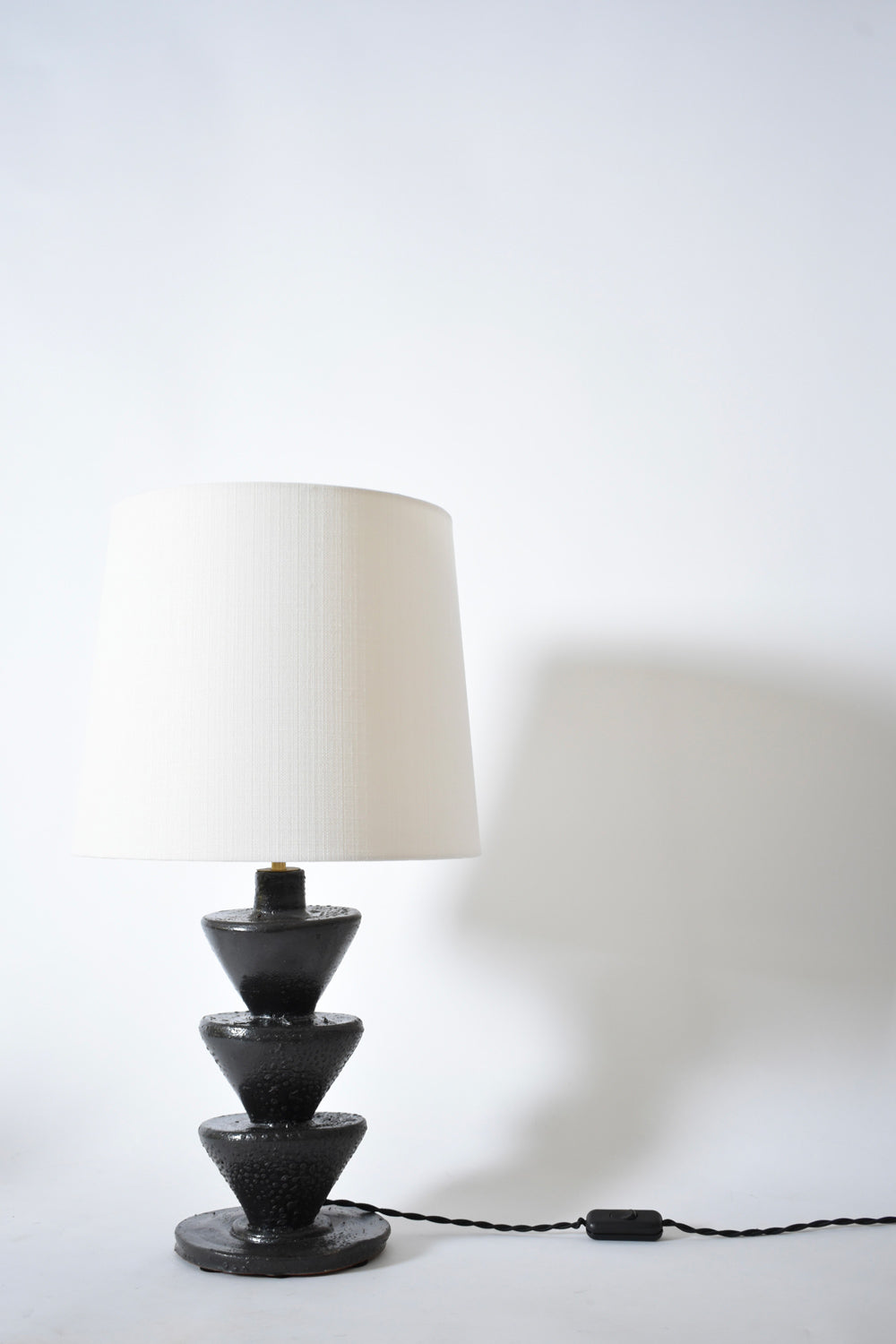 "Nizwa" large 33cm black ceramic table lamp, Barracuda Edition.