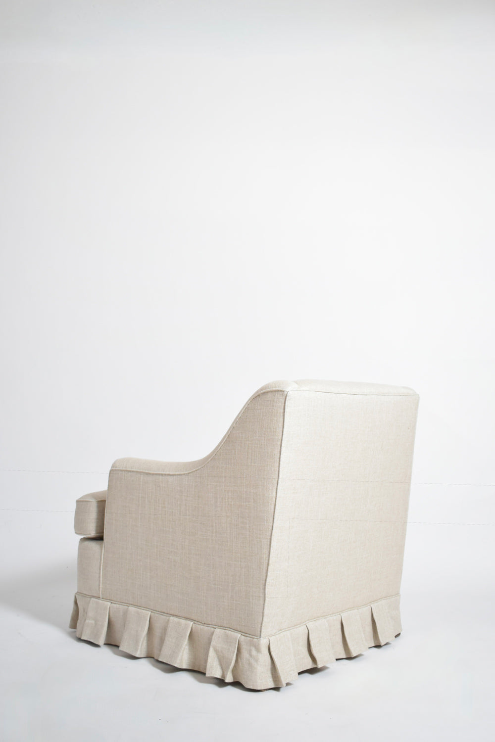 Pair of gray fabric fringe armchairs, 1940s.