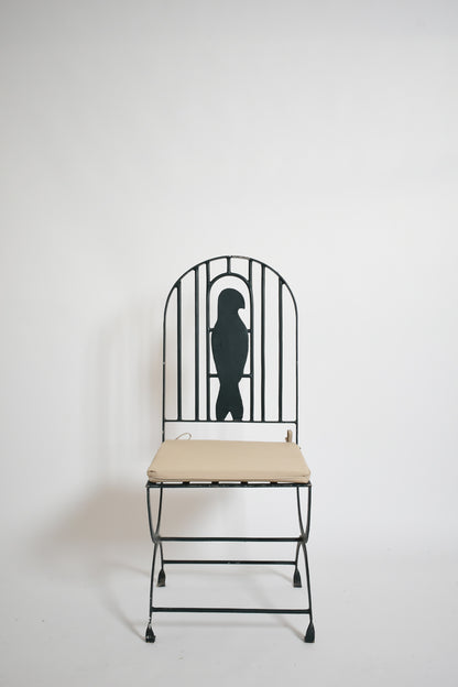Pair of wrought iron bird cage chairs, 1960s.
